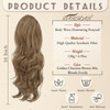 BARSDAR Short Wavy Drawstring Ponytail 16 Inch Synthetic Clip in Hair Extensions Ash Brown Mixed