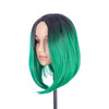 SWACC Ombre Colors Straight Short Hair Bob Wig Synthetic Colorful Cosplay Daily Party Flapper Wig for Women with Wig Cap