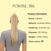 CAISHA 20 Hairpiece Ponytail Clip On Extensions With Butterfly Claw Straight Blond Mix H155