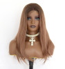 vedar Brown Wigs for Women Synthetic Hair Glueless Black Ombre Brown Lace Front Wig Natural Straight Daily Soft Lace Wig