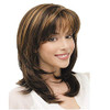 Nicetobuy Synthetic Wigs Shoulder Length Natural Wavy Fluffy Curly Loose Curl Hair Brown Highlights Wigs for Women