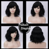 BUFASHION 14 Women Short Wavy Curly Wig MultiColored Bob Wig Cosplay Halloween Synthetic Wigs With Neat Bang Wigs With F