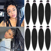 BEFUNNY Pre Stretched Braiding Hair 8packs 16 Inch Short Black Crochet Human Hair For Braids Or Twist Itchy Free Yaki Pe