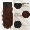 BARSDAR Chestnut Clip in Hair Extensions 20 Inch Soft Wavy Clip in Hair Extensions for Women 5PCs Thick Soft Synthetic N