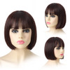 SYXLCYGG Short Brown Wigs Bob Wig With Bangs Synthetic 10 Straight Womens Hair Wigs Girl Cosplay Party White Women Daily