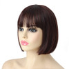 SYXLCYGG Short Brown Wigs Bob Wig With Bangs Synthetic 10 Straight Womens Hair Wigs Girl Cosplay Party White Women Daily
