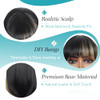 Kalyss Bob Wigs for Women Short Straight Black Bob Wig with Hair bangs Natural Looking Heat Resistant Synthetic Black Ha