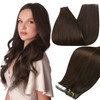 Full Shine 12Inch Tape ins Human Hair Extensions Short Seamless Remy Pu Tape Extensions 30G 20Pcs Color 2 Darkest Brown
