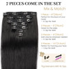 Jiameisi Clip in Hair Extensions Real Human Hair 12inch Remy Human Hair Extensions Double Weft 70g 7pcs Natural Straight