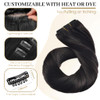 Jiameisi Clip in Hair Extensions Real Human Hair 12inch Remy Human Hair Extensions Double Weft 70g 7pcs Natural Straight