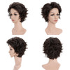 Snoilite Short Brown Wavy Curly Hair Wig Natural Short Layered Fluffy Pixie Cut Wigs for Women Synthetic Hair Full Wigs