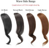 Dsoar 2PCS Wave Side Bang Clip in Bangs Real Human Hair Wave Fringe Hair ExtensionsNatural Black Color