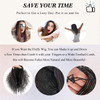 LEOSA Gray Headband Wig for Black Women Ombre Afro Kinky Curly Wig with Headbands Attached Synthetic Short Grey Afro Cur