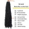 LMZIM 36 Inch Butterfly Locs Crochet Hair 5 Packs Long Distressed Soft Faux Locs Crochet Braids Locs for Black Women