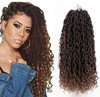Faux Goddess Locs Crochet Hair 18 Inch Boho River Locs Hippie Wavy Crochet With Curly Hair In Middle And Ends Braids Hai