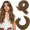Moresoo Brown Tape in Hair Extensions Human Hair Light Brown Real Hair Tape in Extensions Remy Human Hair Invisible Tape