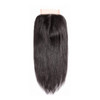 Amberhair 4x4 Middle Part Lace Closure Straight Human Hair 8A Brazilian Virgin Hair With Baby Hair 130 Density Natural C