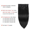 Real Clip in Hair Extensions Black 8 Pieces Premium Womens Straight Double Weft Thick Remy Hair Extensions Clip in on Hu