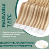 Benehair Remy Tape in Hair Extensions Human Hair Medium BrownDark Blonde Seamless Skin Weft Tape in Real Human Hair Exte