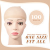 Waydress 100 Pcs Wig Cap Elastic Medium Nylon Stocking Caps Stretchy Stocking Wig Caps Secure Your Hair Lightweight Brea