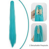 ANOGOL Hair Cap48inch120cm Green Wig Cosplay Green Teal wig Double Ponytail Wig Long Green Lolita Wig For Halloween Cost
