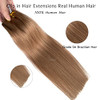 Clip in Hair Extensions Real Human Hair Extensions Chocolate Brown Clip on 7 Pieces Weft Remy Hair Extensions Clip ins 7