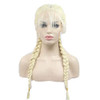 sylvia Long Blonde Double Braids Synthetic Lace Front Wig with Baby Hair 613 Blonde 2 Braids Long Natural Braided Synthe