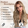 NAYOO Long Ombre Blonde Wavy Wig for Women 26 Inch Middle Part Curly Wavy Wig Natural Looking Synthetic Heat Resistant F
