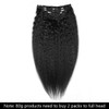 Kinky Straight Human Hair Clip ins Kinky Yaki Straight Clip ins Hair Piece for African American Kinky Curly Clip in Hair
