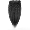 Kinky Straight Human Hair Clip ins Kinky Yaki Straight Clip ins Hair Piece for African American Kinky Curly Clip in Hair