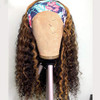 YMS Headband Wig Human Hair 230 Highlight None Lace Front Wigs Human Hair Curly Headband Wigs for Black Women 150 Densit