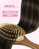YoungSee Micro Link Hair Extensions Human Hair Brown Micro Bead Hair Extensions Real Human Hair Balayage Dark Brown with