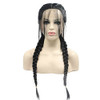 Sylvia 1B Black 2 Ponytail Braiding Synthetic Lace Front Wigs with Baby Hair Natural Braids Heat Resistant Fiber Hair fo