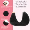 GOO GOO Tape in Hair Extensions Human Hair 1B Natural black 14inch 50g 20pcs Skin Weft Seamless Invisible Silky Straight