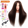 NAYOO Mannequin Head with Hair 60 Real Hair Blend LifeSize Includes Table Clamp Training mannequin head for Braiding Sty