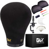 GEX 2024 Canvas Cork Wig Block Mannequin Head for Wig Making Drying Styling Display with Table C Clamp Stand Holder Blac