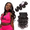 Wavy Clip in Hair Extensions Real Human Hair Urbeauty Hair Clip Ins for Black Women Human Hair Seamless Remy Body Wave B