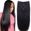 Straight Human Hair Clip in Hair Extensions for Women 100 Unprocessed Full Head Brazilian Virgin Hair Natural Black Colo