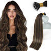 Sunny Hair 18inch Nano Bead Hair Extensions Human Hair Dark Brown Balayage Nano Hair Extensions Human Hair Invisible Nan