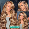 Highlight Wig HD Transparent Lace Front Wigs Human Hair Pre Plucked Wavy Human Hair Wigs 13X4 Lace Front Wig 150 Density