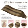 HOTBANANA Tape in Hair Extensions 14 Inch 20pcs 50g Balayage Chocolate Brown Mixed Caramel Blonde Tape in Real Remy Huma