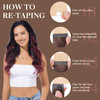 GOO GOO Tape in Hair Extensions Human Hair 199 Balayage Jet Black to Red 16inch 50g 20pcs Thick Ends Straight Seamless T