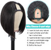 PANEWAY U Part Wig Human Hair Wigs For Black Women 10 inch Short Bob Straight Wig Brazilian Remy Human Hair Bob Wigs Cli