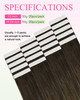 YoungSee Tape in Hair Extensions Human Hair Balayage Dark Brown Tape in Hair Extensions Dark Brown Ombre Medium Brown wi