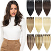 Rose bud Clip in Hair Extensions REMY Human Hair 8Pcs 18 Clips 70gSet 18 Inch Dark Brown