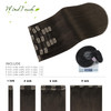 WindTouch Clip In Hair Extensions Real Human Hair Dark Brown Hair Extensions 18Inch 75g 2 7PCS Human Hair Clip in Extens