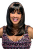 Vivica A Fox CHARLIV Heat Resistant Fiber Pure Comfort Cap Long Layered Straight Wig with Curved Ends Center Skin Part C