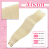 Aison 18Inch Platinum Blonde Tape in Hair Extensions Real Human Hair Silky Straight for Women 20 PcsPackage60 40g