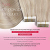Moresoo Blonde Tape in Hair Extensions Human Hair Remy Tape in Highlighted Hair Extensions Real Human Hair Ash Blonde Mi