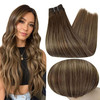 Full Shine Sew in Hair Extensions Real Human Hair 100 Grams 14 Inch Weft Hair Extensions Color 4 Medium Brown Ombre 24 H